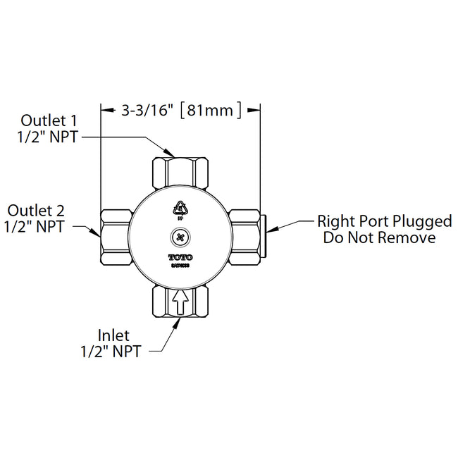 TSMVW - 1/2" Ceramic Disk Two Way Diverter Valve
