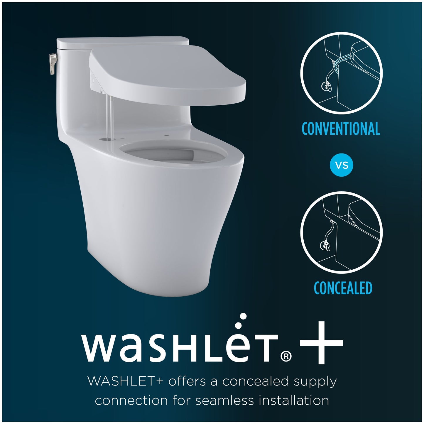 MW4463084CEMGN#01 - Aquia IV Washlet+ C5 Two Piece Toilet - 1.28 / 0.9 GPF - White
