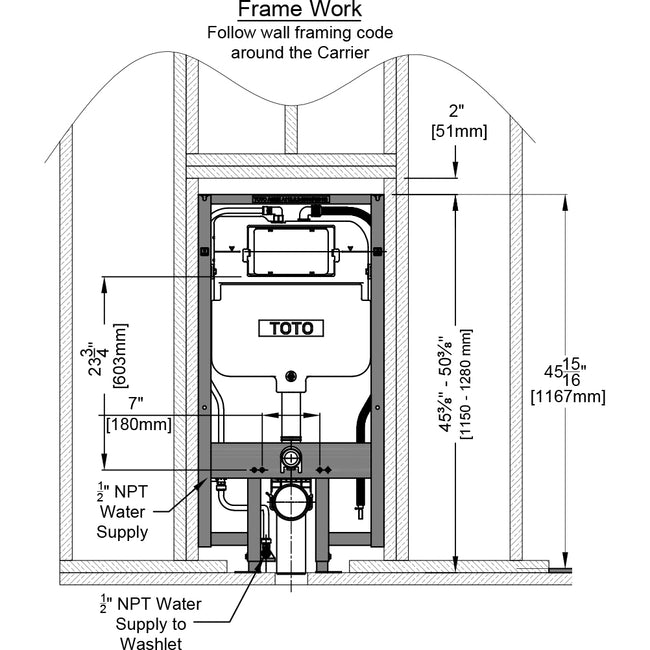 WT173MA - DuoFit In-Wall Tank System - 1.28 & 0.9 GPF