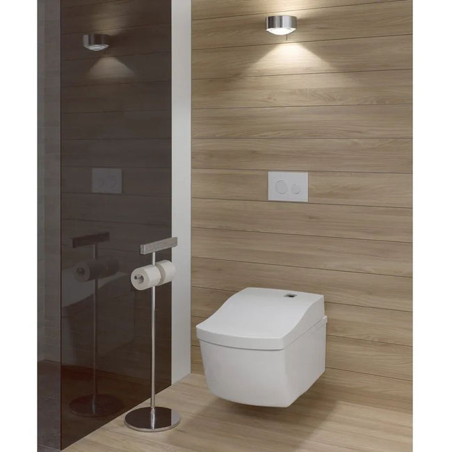 YT994#WH - Round Push Button Plate for NEOREST In-Wall Tank Unit - White Glass