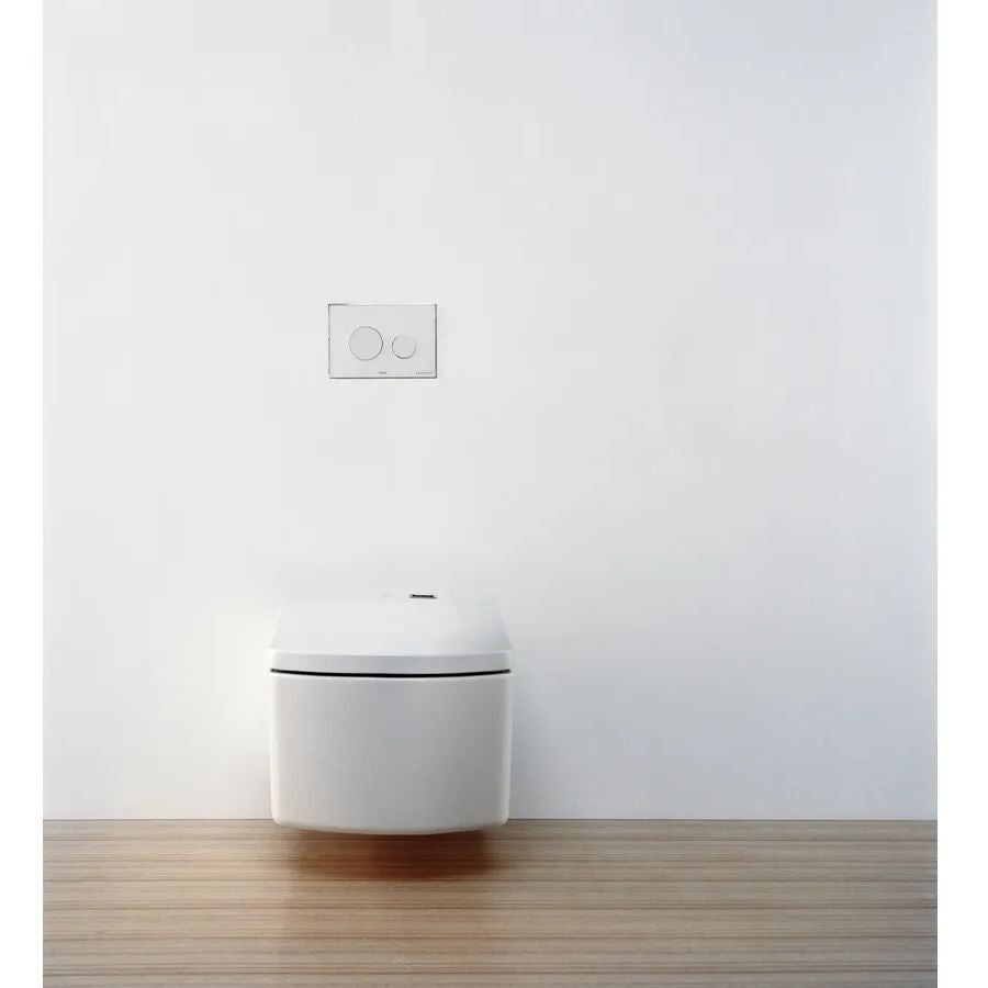 YT994#WH - Round Push Button Plate for NEOREST In-Wall Tank Unit - White Glass