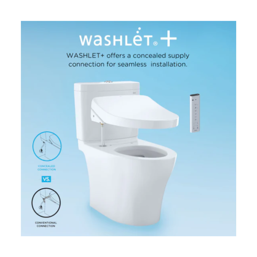 Toto MW7764736CEFGA.10#01- Drake WASHLET+ S7A Two-Piece Toilet - 1.28 GPF - Universal Height - 10" Rough-in