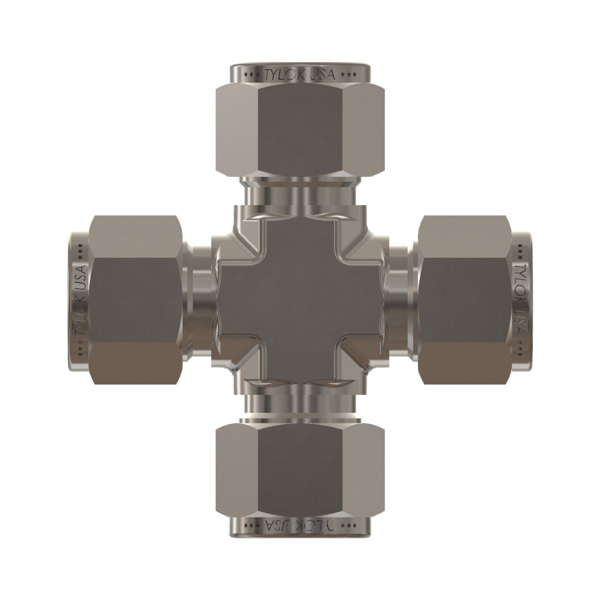 SS-4-DCR - Stainless 1/4" CBC Tube x 1/4" CBC Tube x 1/4" CBC Tube x 1/4" CBC Tube Cross