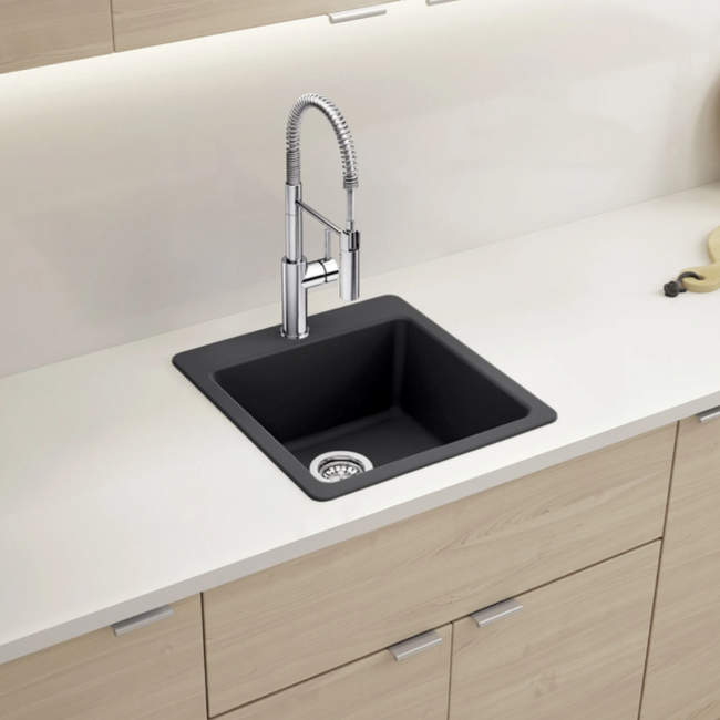 443229 - Liven SILGRANIT 21" Single Bowl Dual Mount Kitchen Sink - White