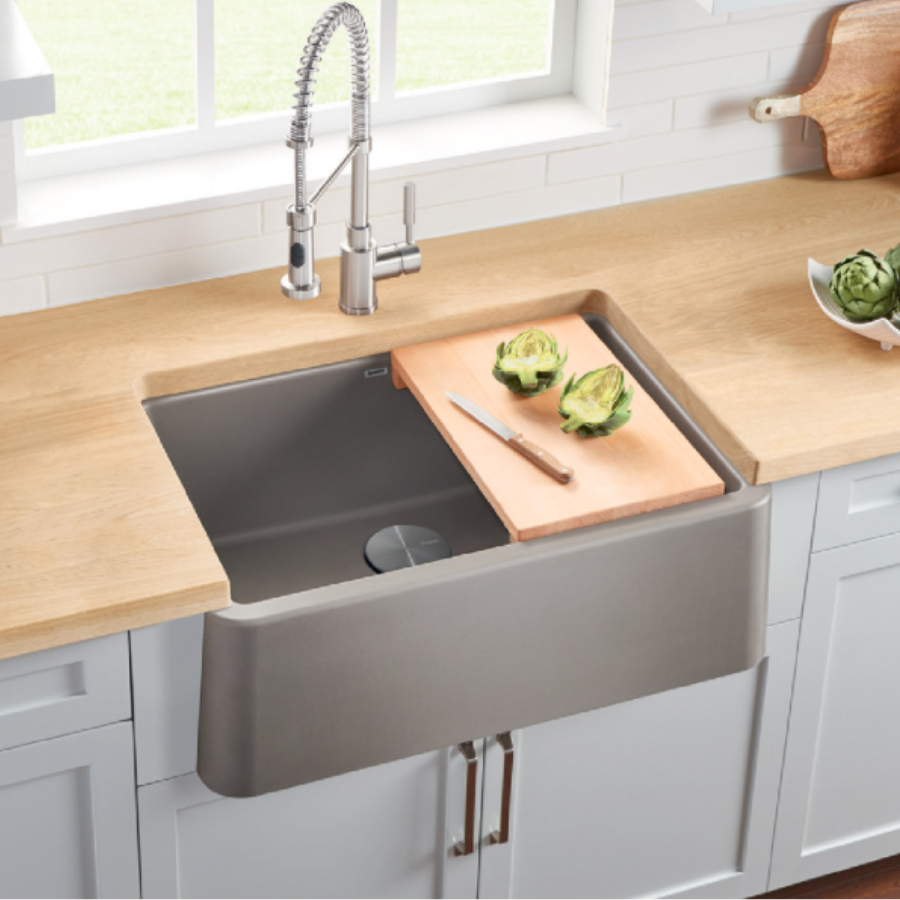 443113 - Ikon SILGRANIT 30" Single Bowl Apron-Front Farmhouse Sink - Volcano Gray