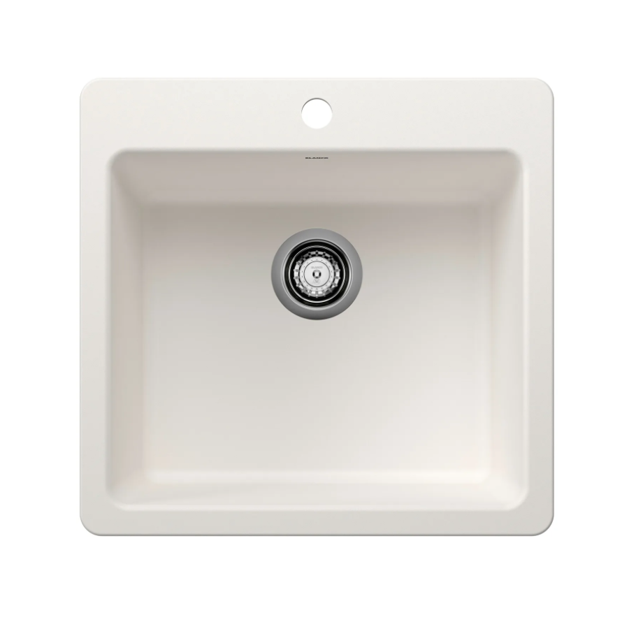 443229 - Liven SILGRANIT 21" Single Bowl Dual Mount Kitchen Sink - White
