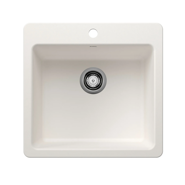 443229 - Liven SILGRANIT 21" Single Bowl Dual Mount Kitchen Sink - White