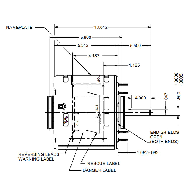 5460 - RESCUE 1/6 - 1/2 HP Blower Motor