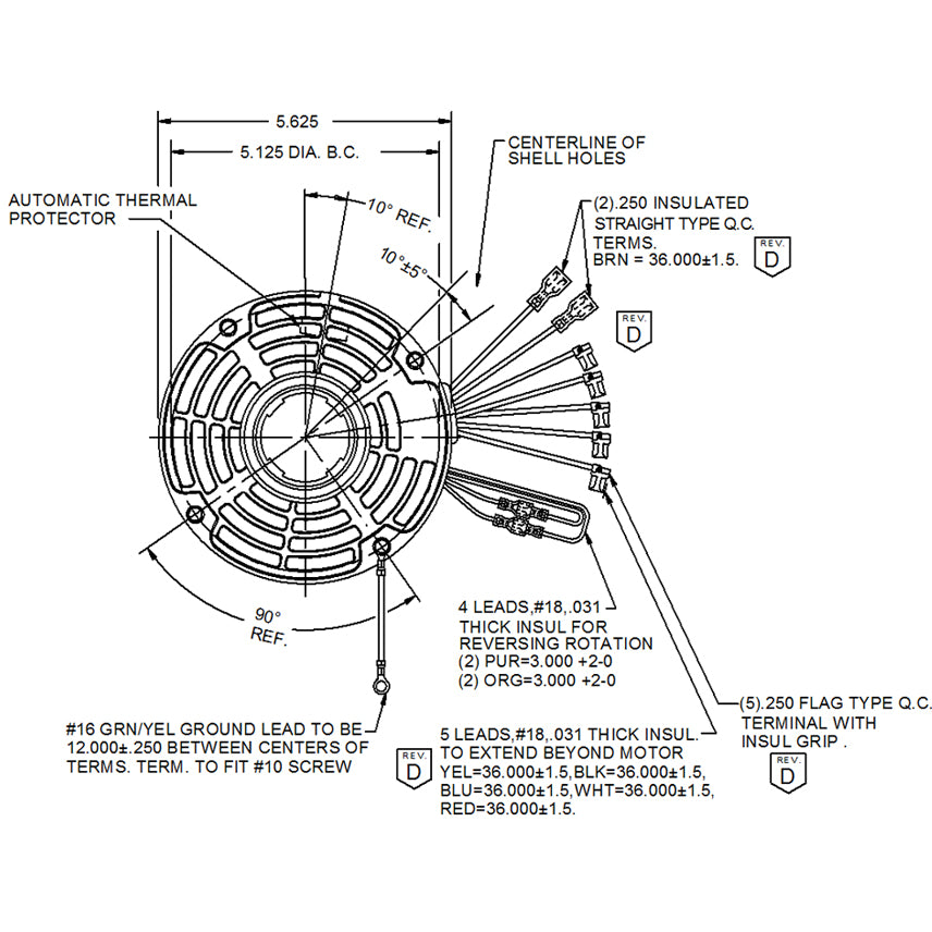 5460 - RESCUE 1/6 - 1/2 HP Blower Motor