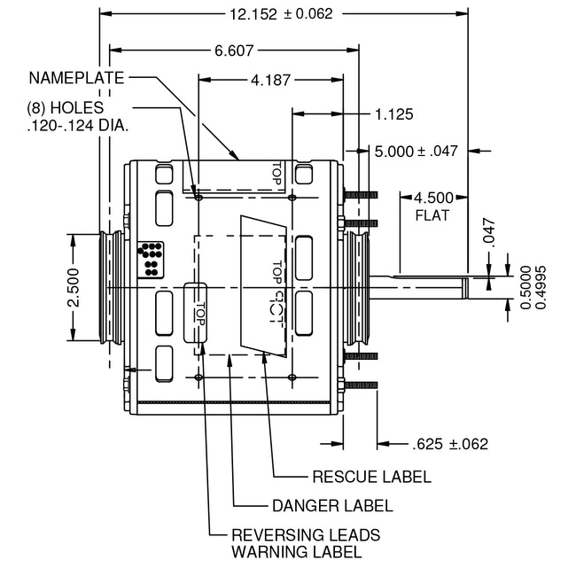 5470 - RESCUE 1/5 - 3/4 HP Blower Motor