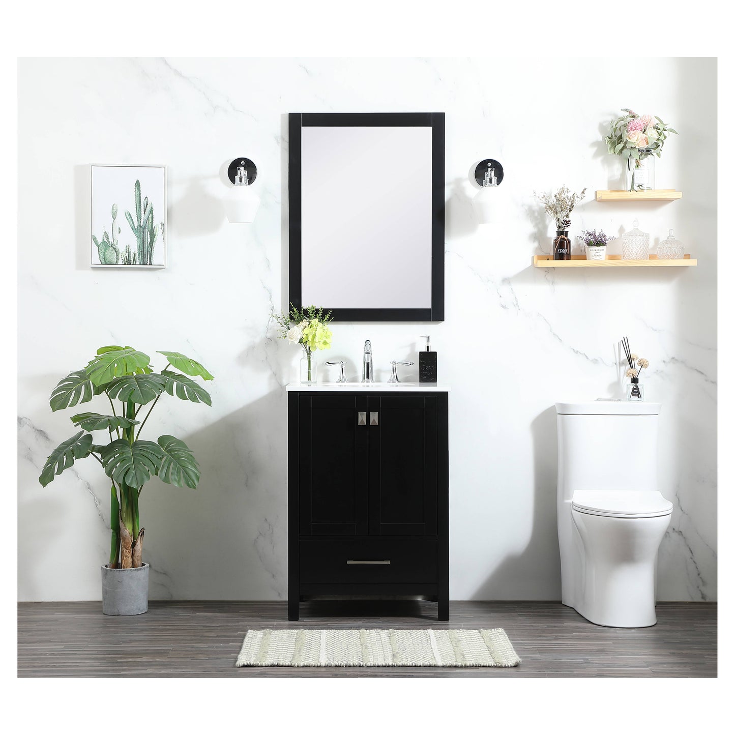 VF18824BK 24" Single Bathroom Vanity in Black