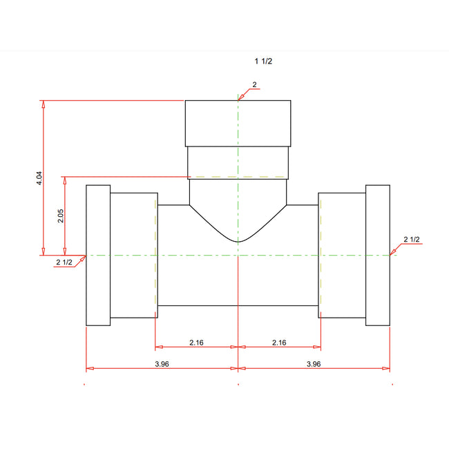 28680 - 2-1/2" x 2-1/2 x 2" MegaPressG Tee
