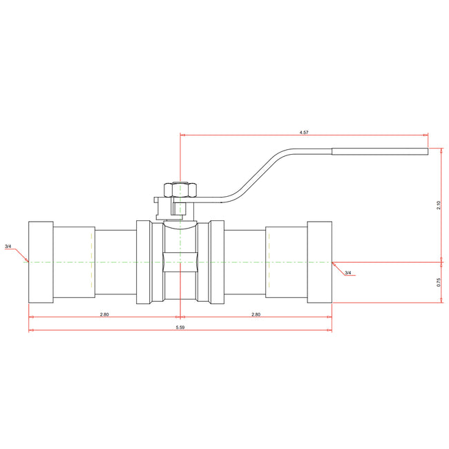 30605 - MegaPress G Ball Valve - 3/4"
