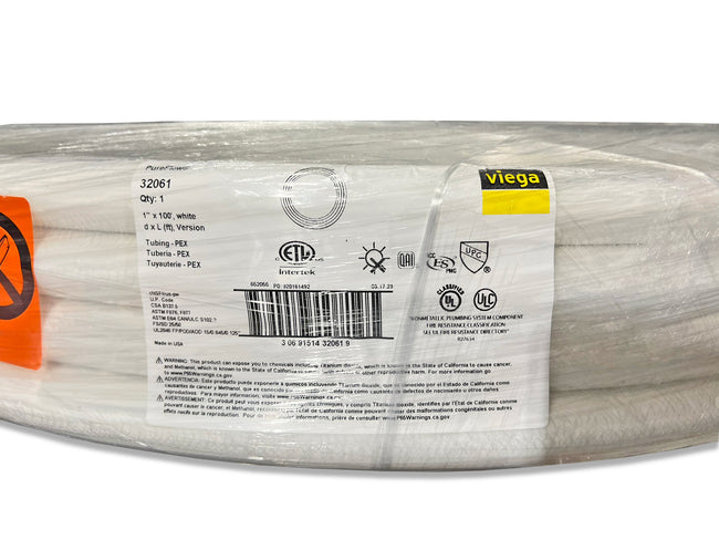 32061 - 1" White PureFlow PEX tubing - 100 Ft Coil