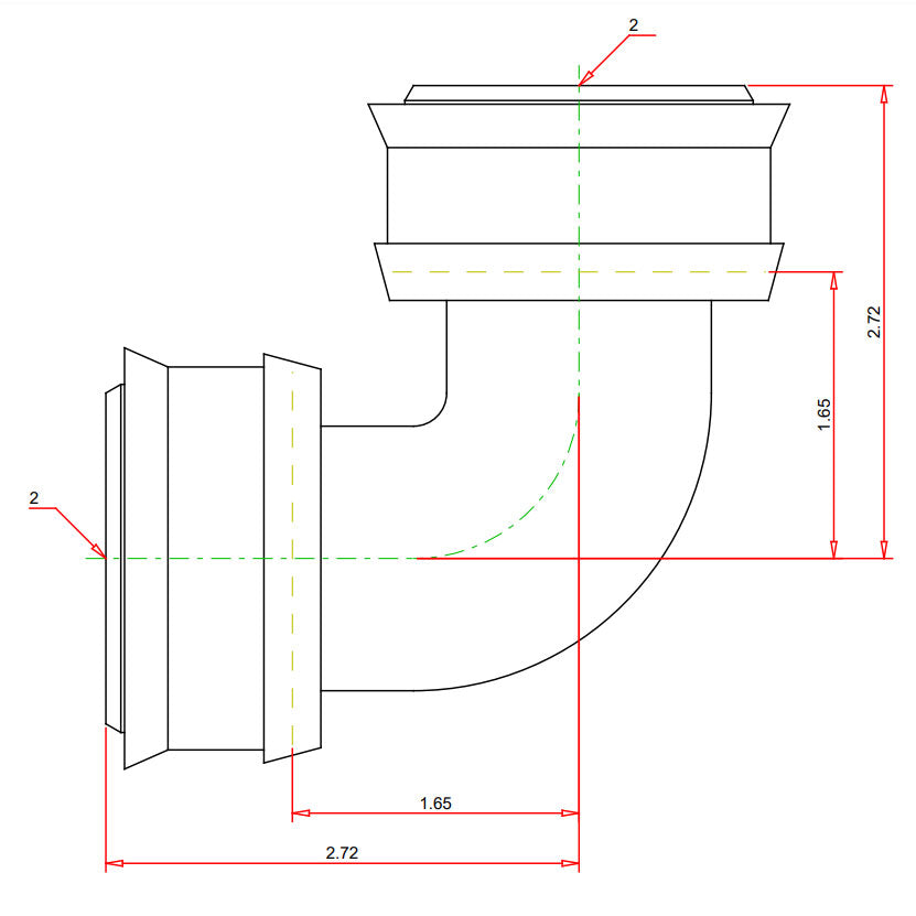 49290 - PEX Press Polymer Elbow, 2'' x 2''
