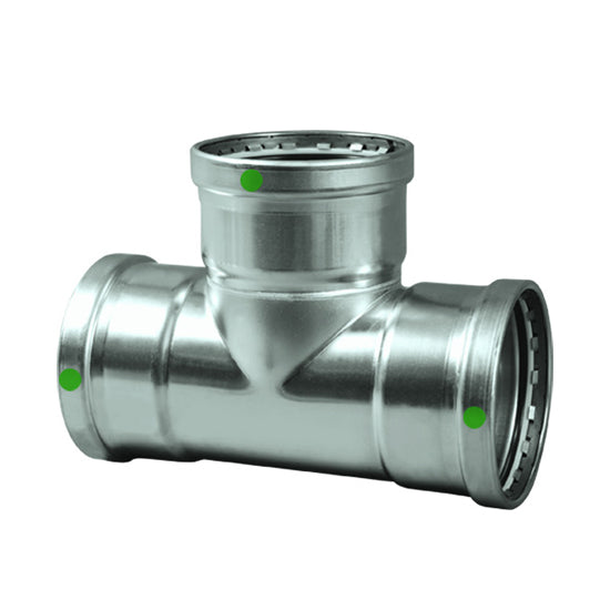 80760 - 2-1/2" x 2-1/2" x 2" ProPress Tee - 316 Stainless Steel