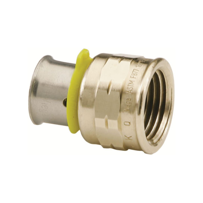 91520 - PureFlow Zero Lead Bronze PEX Press Adapter Straight Female 1/2" by 1/2" Press