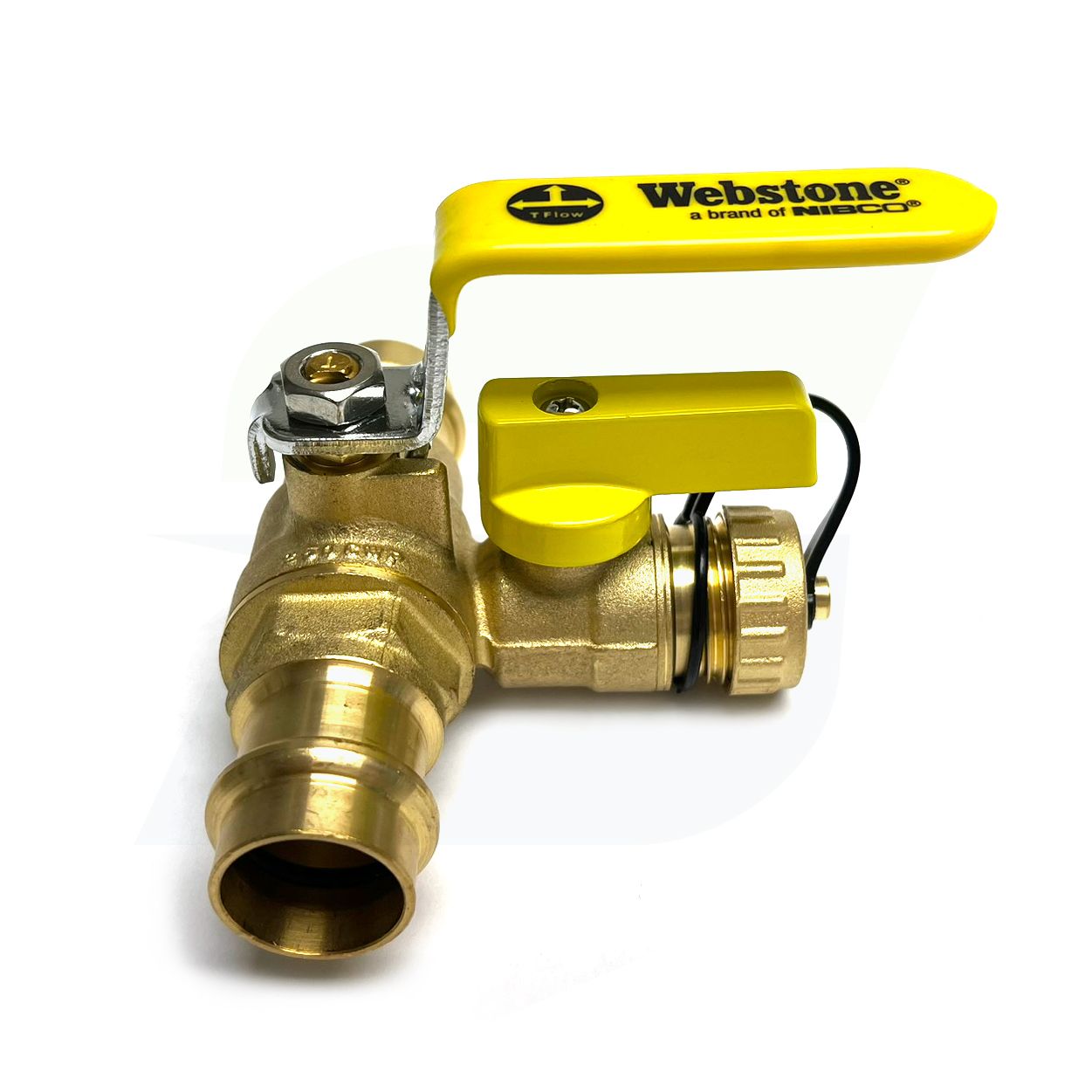 80613W - 3/4" Press Ball Valve w/ Drain & Reversible Handle