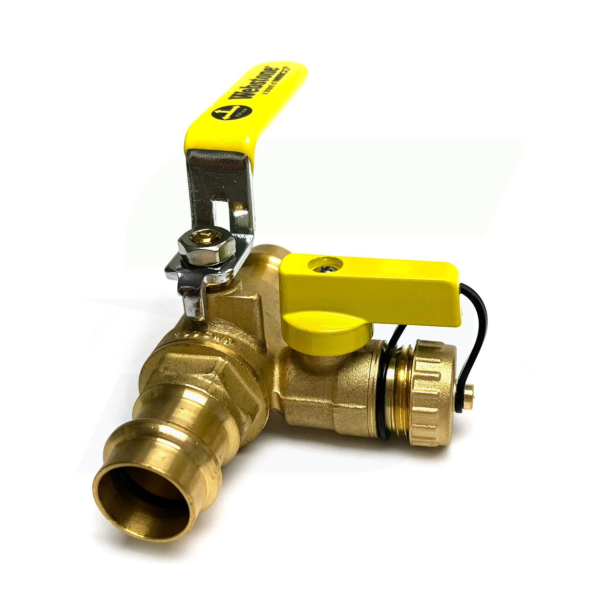 80613W - 3/4" Press Ball Valve w/ Drain & Reversible Handle