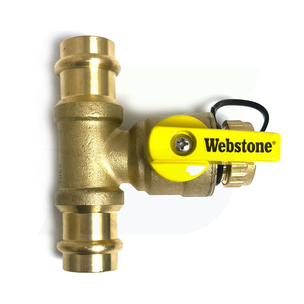 80674W - 1" Pro-Pal Press T-Drain Ball Valve w/Hi-Flow Hose Drain (Lead Free)