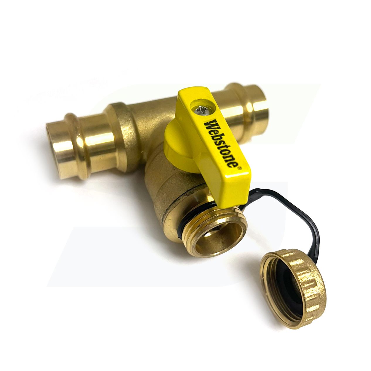 80673W  - 3/4" Pro-Pal Press T-Drain Ball Valve w/Hi-Flow Hose Drain (Lead Free)