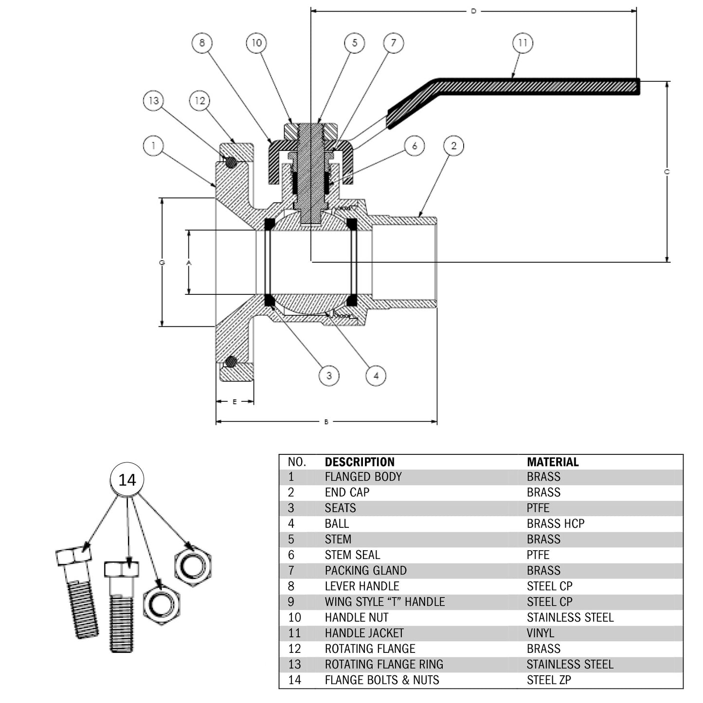 H-51405 - 1-1/4" SWT x Flange Isolator with Rotating Flange