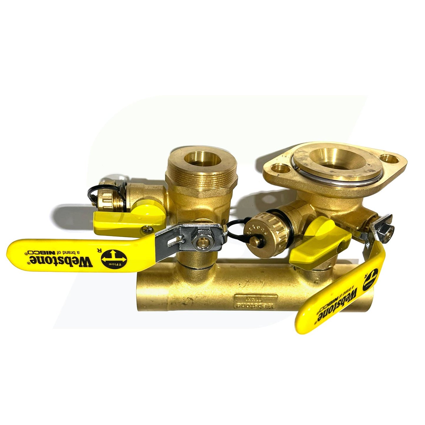 H-58754-0 - 1-1/4" SWT Run x 1" Valves Forged Brass Hydronic Manifold