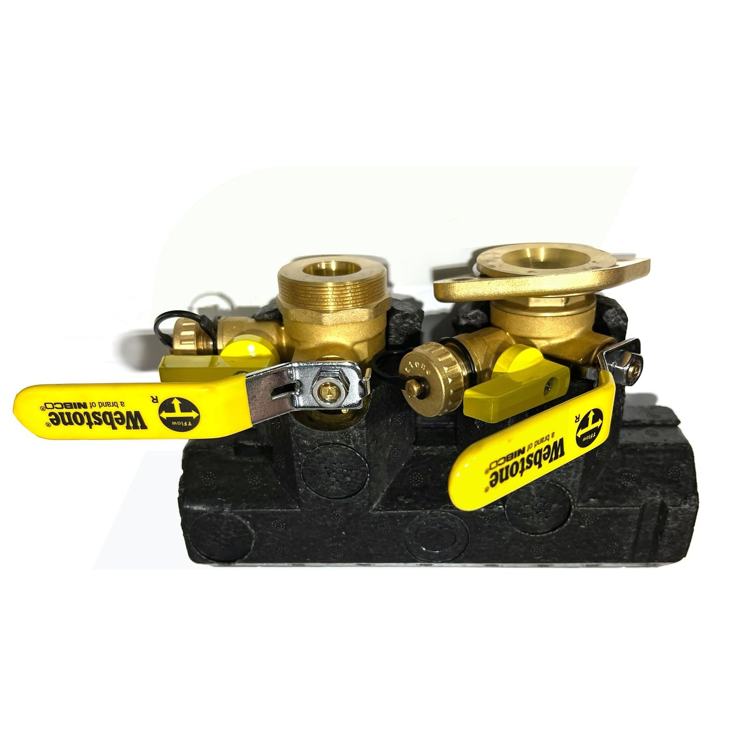 H-58754-0 - 1-1/4" SWT Run x 1" Valves Forged Brass Hydronic Manifold