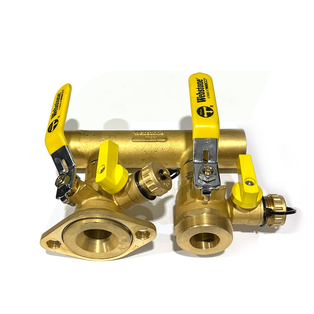 H-58754-0 - 1-1/4" SWT Run x 1" Valves Forged Brass Hydronic Manifold