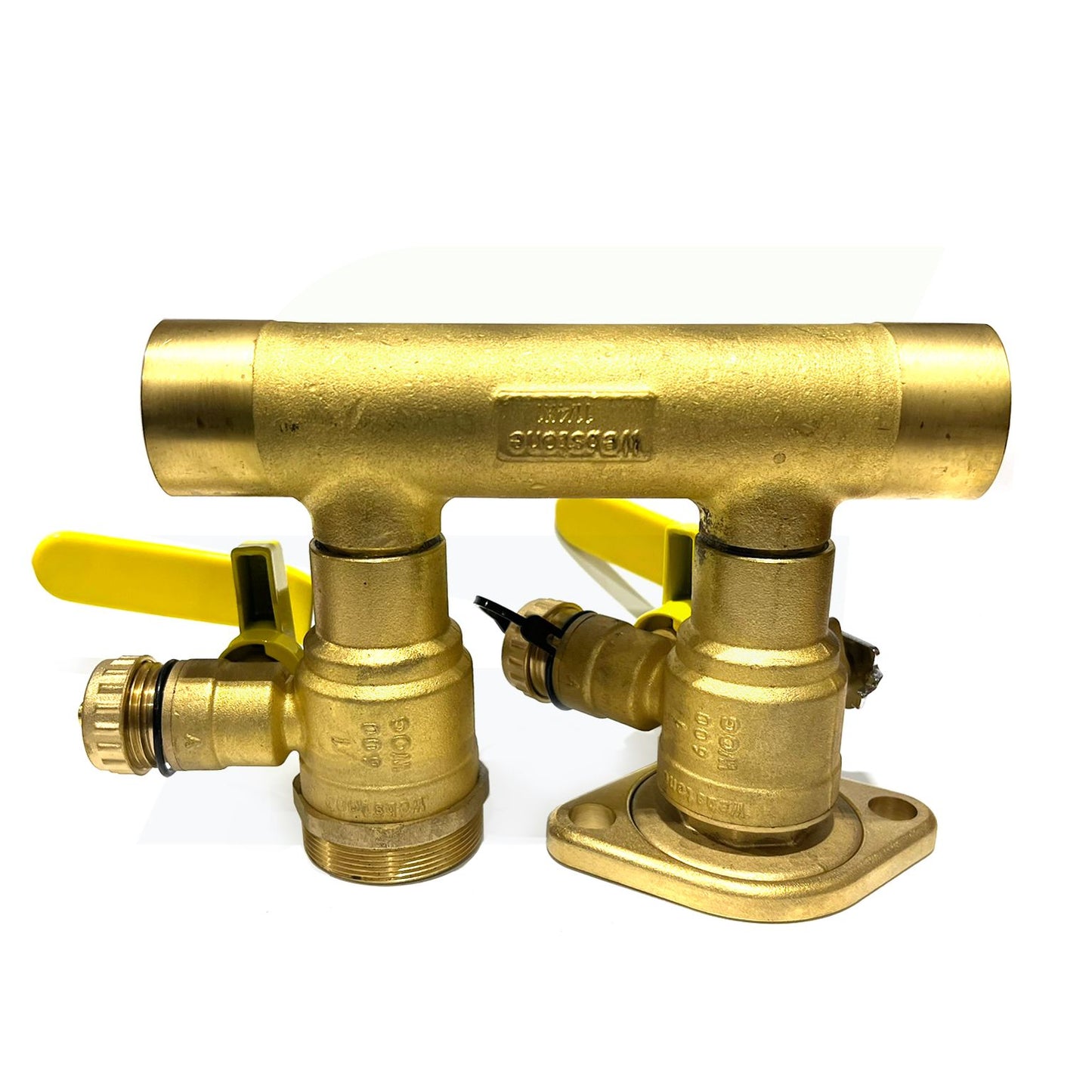 H-58754-0 - 1-1/4" SWT Run x 1" Valves Forged Brass Hydronic Manifold
