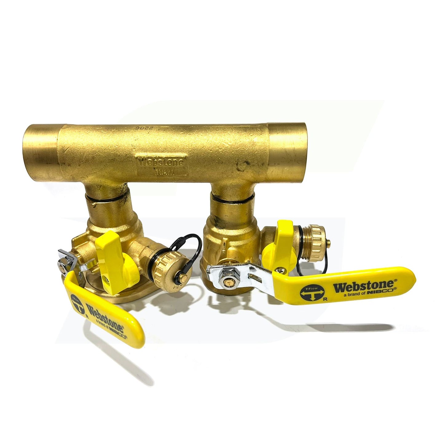 H-58754-0 - 1-1/4" SWT Run x 1" Valves Forged Brass Hydronic Manifold