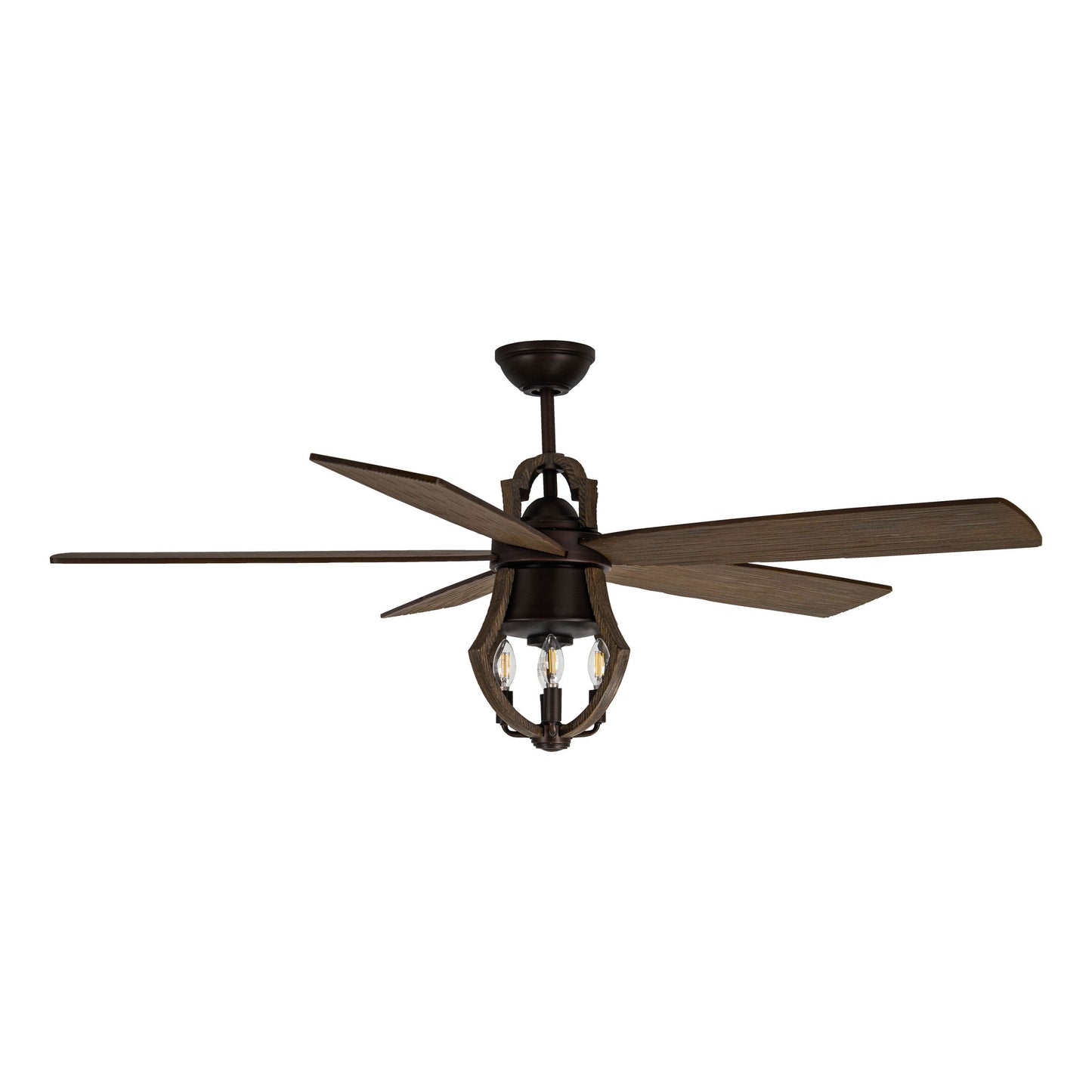 WIN56ABZWP5 - Winton 56" 5 Blade Ceiling Fan with Light Kit - Remote & Wall Control - Aged Bronze Br