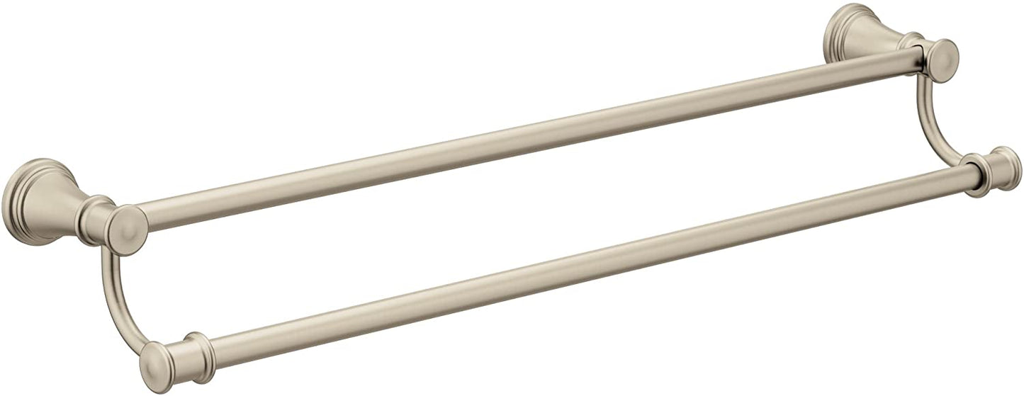 24-Inch Bathroom Double Towel Bar, Brushed Nickel