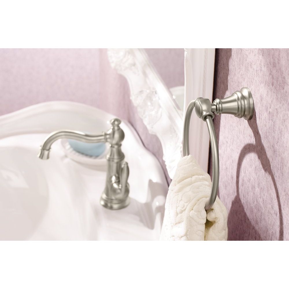 YB8486NL - Weymouth 6-1/2" Round Closed Towel Ring - Polished Nickel