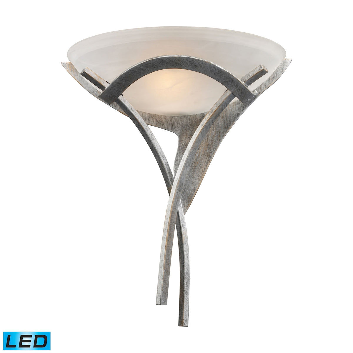 ELK Lighting 001-TS-LED - Aurora 16" Wide 1-Light Sconce in Tarnished Silver with White Faux-Alabast