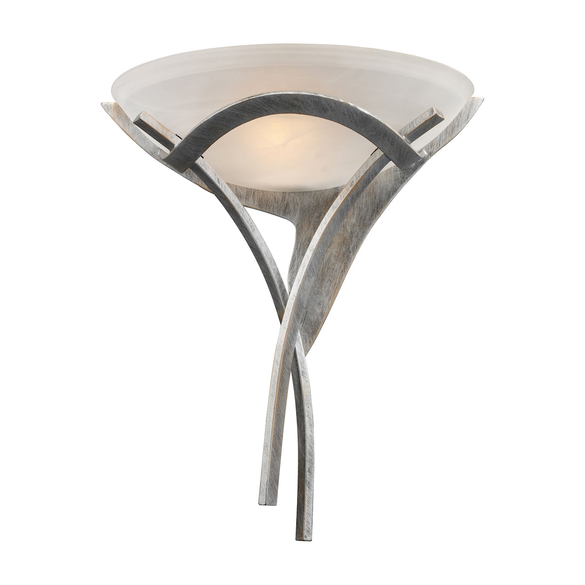 ELK Lighting 001-TS - Aurora 16" Wide 1-Light Sconce in Tarnished Silver with White Faux-Alabaster G