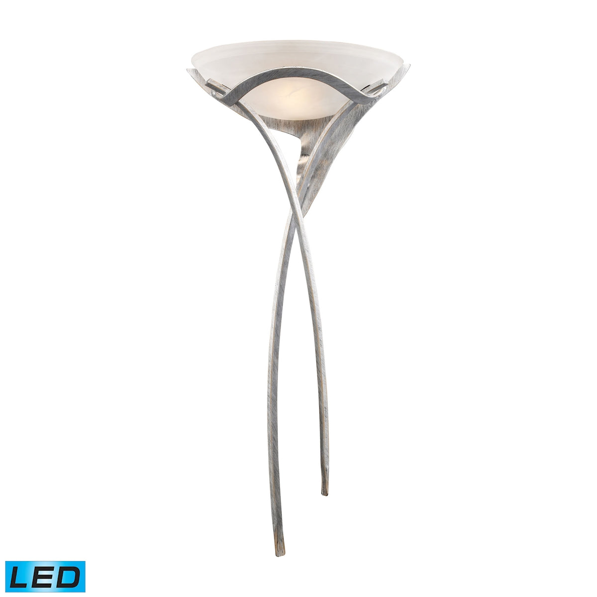 ELK Lighting 002-TS-LED - Aurora 16" Wide 1-Light Sconce in Tarnished Silver with White Faux-Alabast