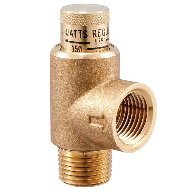 0371271 - 1/2" Brass Poppet Type Calibrated Pressure Relief Valve, Adjustable 50-175 psi