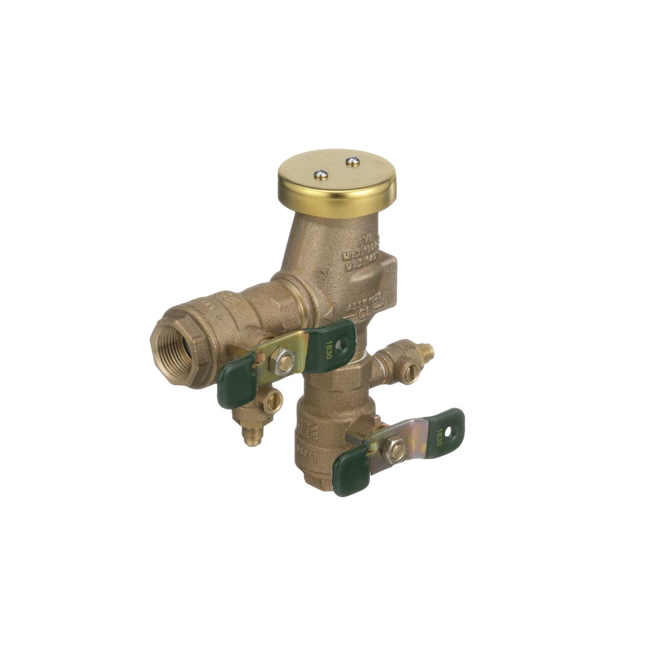 Watts 0388001 - 3/4 In Bronze Anti-Siphon Pressure Vacuum Breaker Backflow Preventer, Quarter Turn S