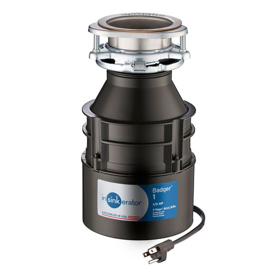 BGR-1 - 1/3 HP Badger 1 Garbage Disposal with Cord