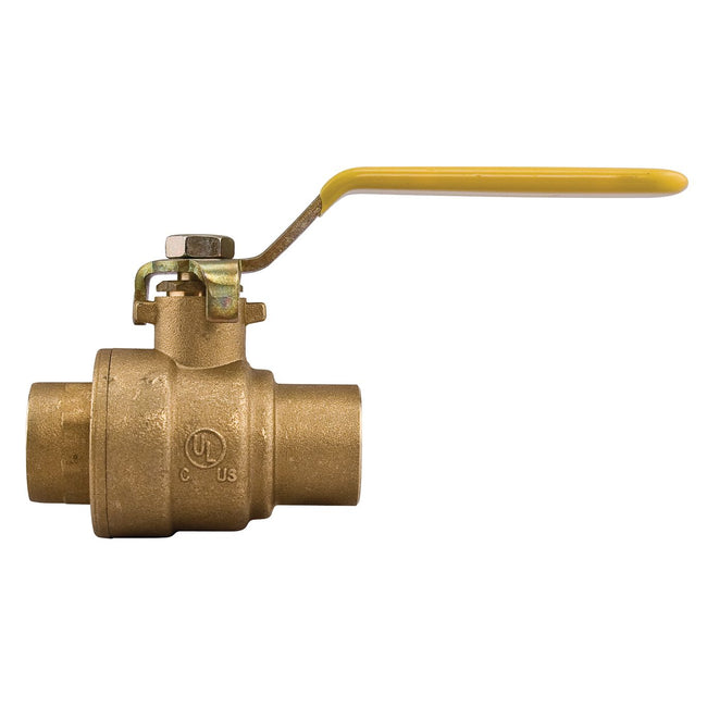 Watts 0547111 - 3/4 In 2-Piece Full Port Brass Ball Valve, Solder End Connections, 600 psi Wog, 150
