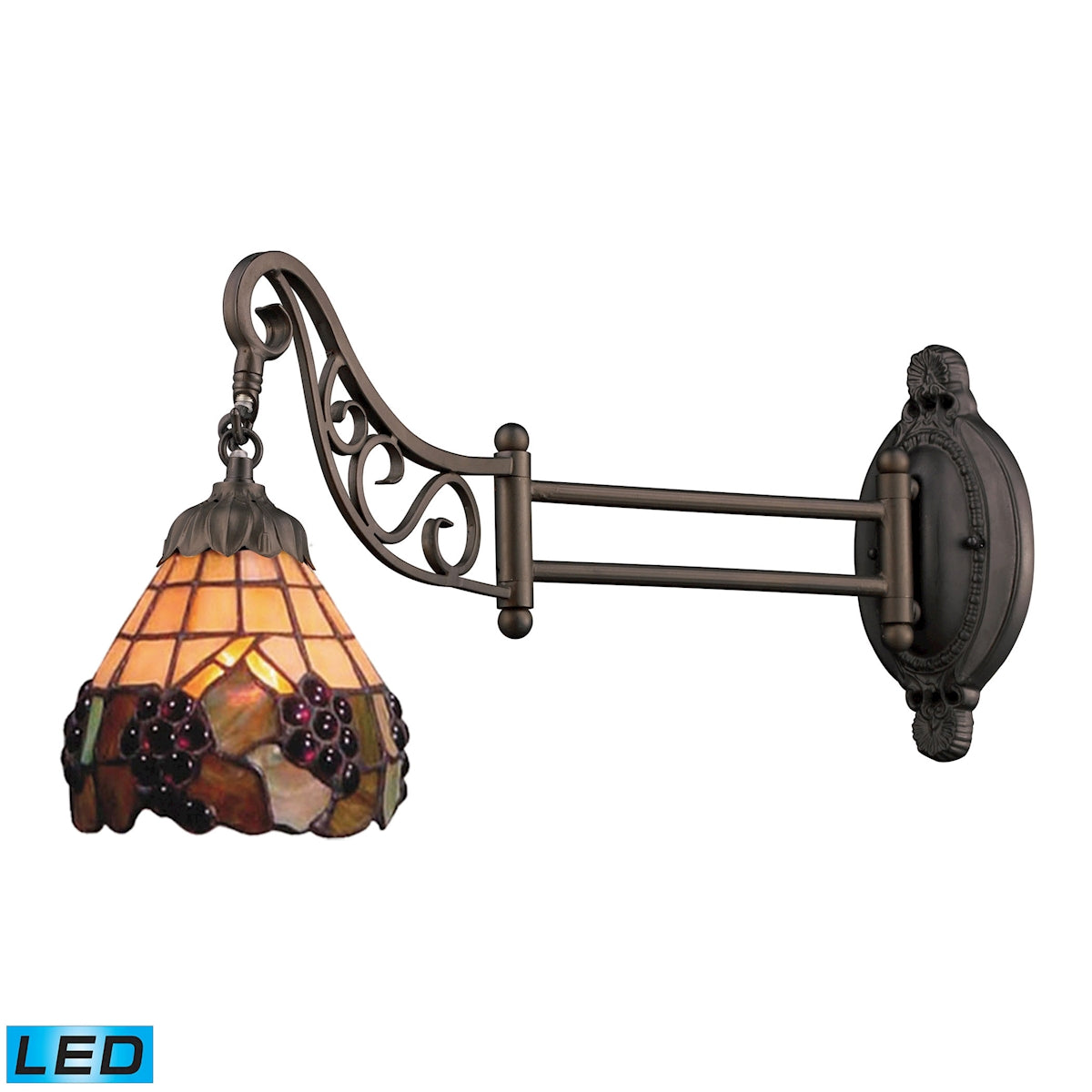 ELK Lighting 079-TB-07-LED - Mix-N-Match 7" Wide 1-Light Swingarm Wall Lamp in Tiffany Bronze and Ti
