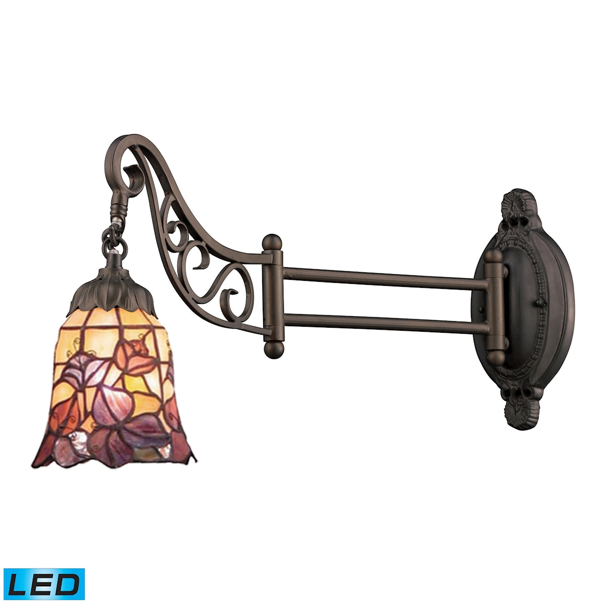 ELK Lighting 079-TB-17-LED - Mix-N-Match 7" Wide 1-Light Swingarm Wall Lamp in Tiffany Bronze and Ti