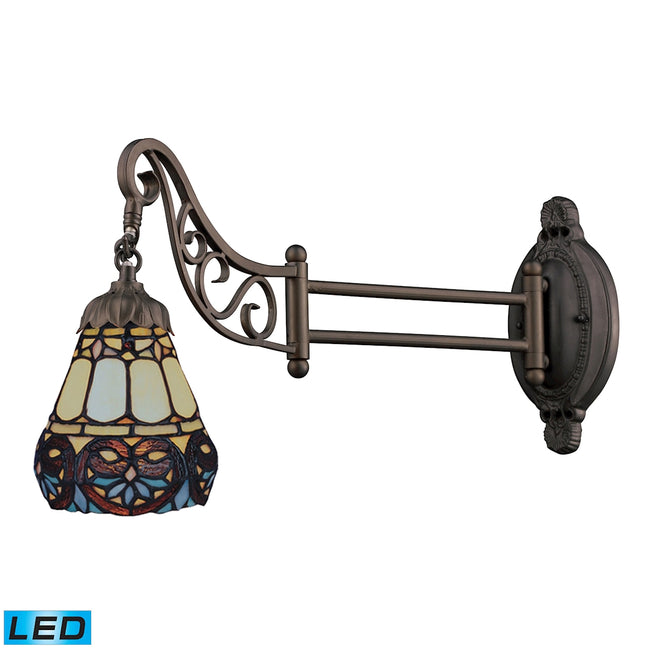 ELK Lighting 079-TB-21-LED - Mix-N-Match 7" Wide 1-Light Swingarm Wall Lamp in Tiffany Bronze and Ti