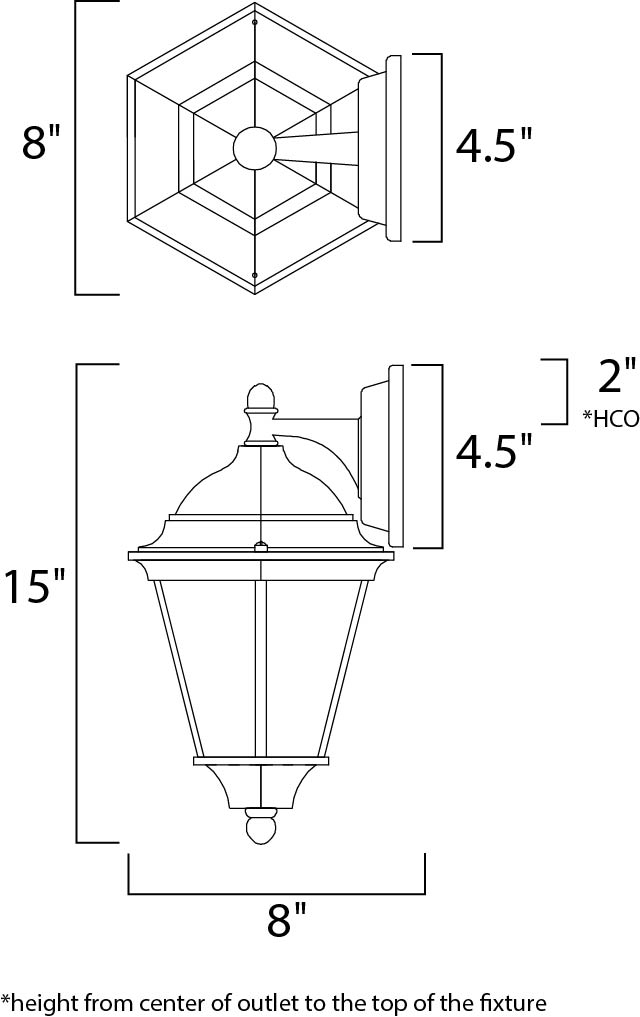 1000BK - Westlake 15" Outdoor Wall Sconce - Black
