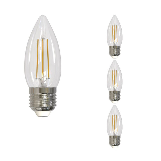 776734 - Filaments Dimmable B11 Clear Medium Base LED Light Bulb - 5.5 Watt - 3000K - 4 Pack