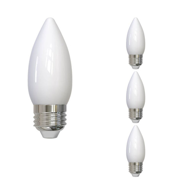 776735 - Filaments Dimmable B11 Milky Medium Base LED Light Bulb - 5.5 Watt - 2700K - 4 Pack