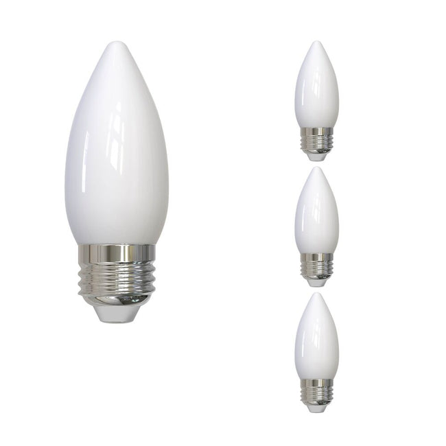 776736 - Filaments Dimmable B11 Milky Medium Base LED Light Bulb - 5.5 Watt - 3000K - 4 Pack