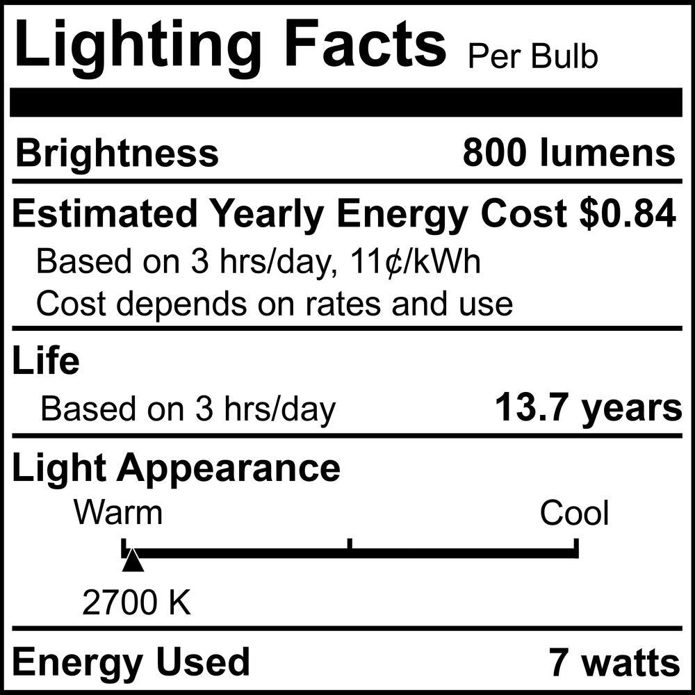 776652 - Filaments Dimmable A19 Milky Medium Base LED Light Bulb - 7 Watt - 2700K - 4 Pack