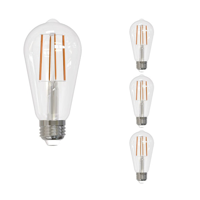 776746 - Filaments Dimmable ST18 Clear Medium Base LED Light Bulb - 13 Watt - 3000K - 4 Pack